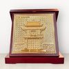  Tranh để bàn Văn Miếu đồng vàng mạ vàng 24K đk 16cm 