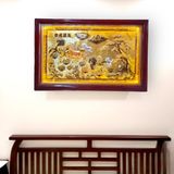  Tranh đồng Mã đáo thành công đồng vàng nền xước dát vàng bạc 72x112cm mẫu 1 