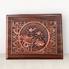  Tranh để bàn hoa sen đồng vàng hộp đỏ 20x25cm mẫu 2 