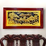  Tranh đồng Mã đáo thành công đồng vàng dát vàng 120x230cm 