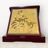  Tranh quà để bàn tặng hoa sen đồng vàng mạ vàng 24K để bàn đk 16,5cm 