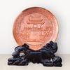 Tranh để bàn Văn Miếu đồng vàng đk 20cm 