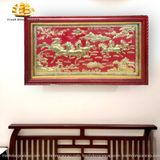  Tranh đồng Mã đáo thành công đồng vàng dát vàng 72x112cm 