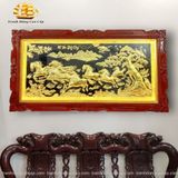  Tranh đồng Mã đáo thành công đồng vàng dát vàng, khung đục 90x170cm mẫu 1 