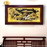  Tranh đồng Mã đáo thành công đồng vàng dát vàng bạc 80x155cm 