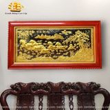  Tranh đồng Mã đáo thành công đồng vàng dát vàng 120x230cm 