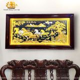  Tranh đồng Mã đáo thành công đồng vàng dát vàng bạc 90x170cm mẫu 1 