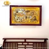  Tranh đồng Mã đáo thành công đồng vàng nền xước dát vàng bạc 72x112cm mẫu 1 