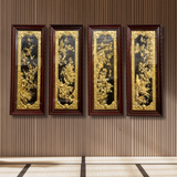  Tranh Tứ Quý Đồng Vàng Mạ Vàng 1m27x41cm 