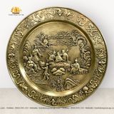  Tranh mâm đồng bát tiên màu giả cổ đường kính 52cm 