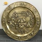  Tranh mâm đồng bát tiên màu giả cổ đường kính 52cm 