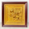  Tranh để bàn hoa sen đồng vàng mạ vàng 24K 30x30cm mẫu 4 