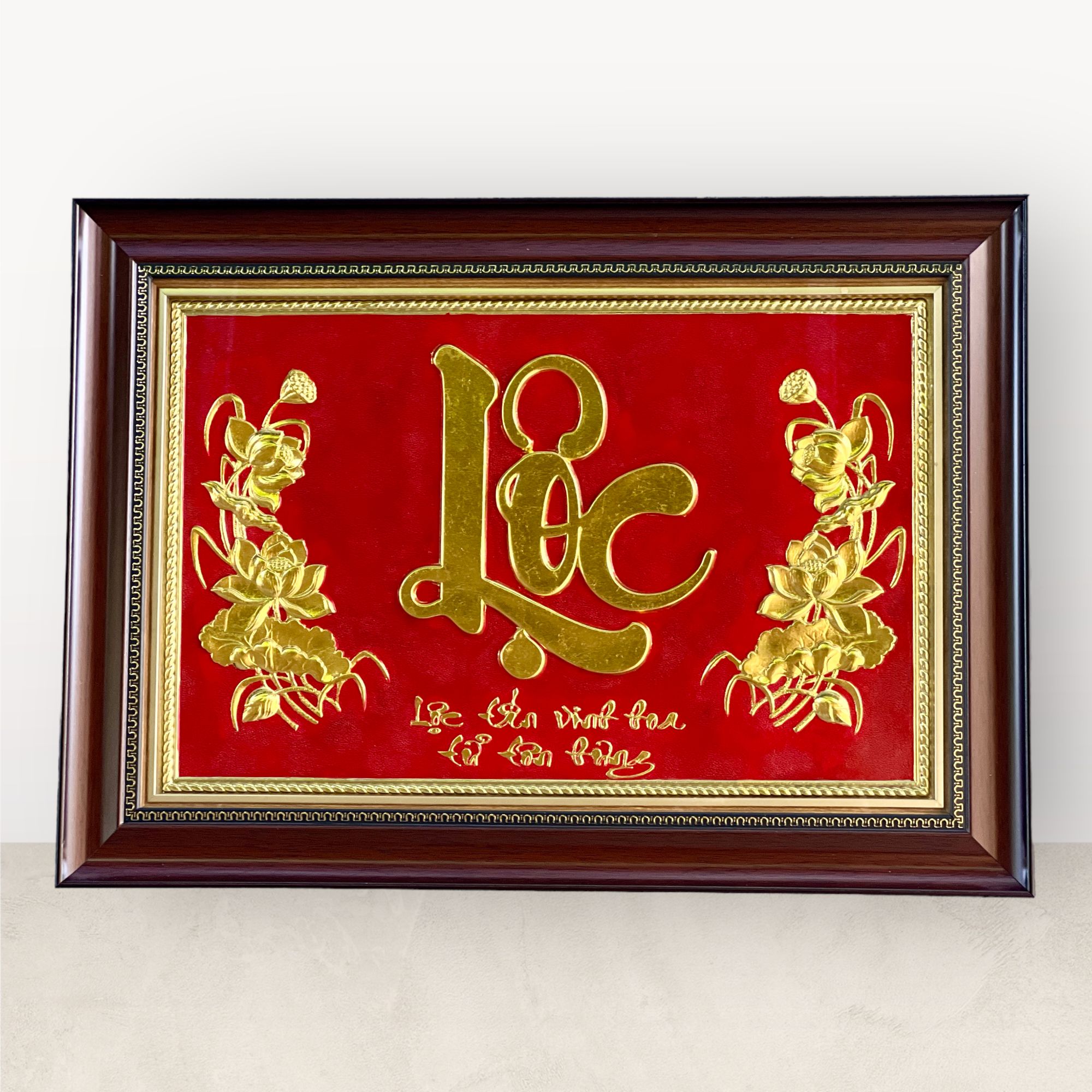  Tranh chữ Lộc dát vàng 38x54cm 