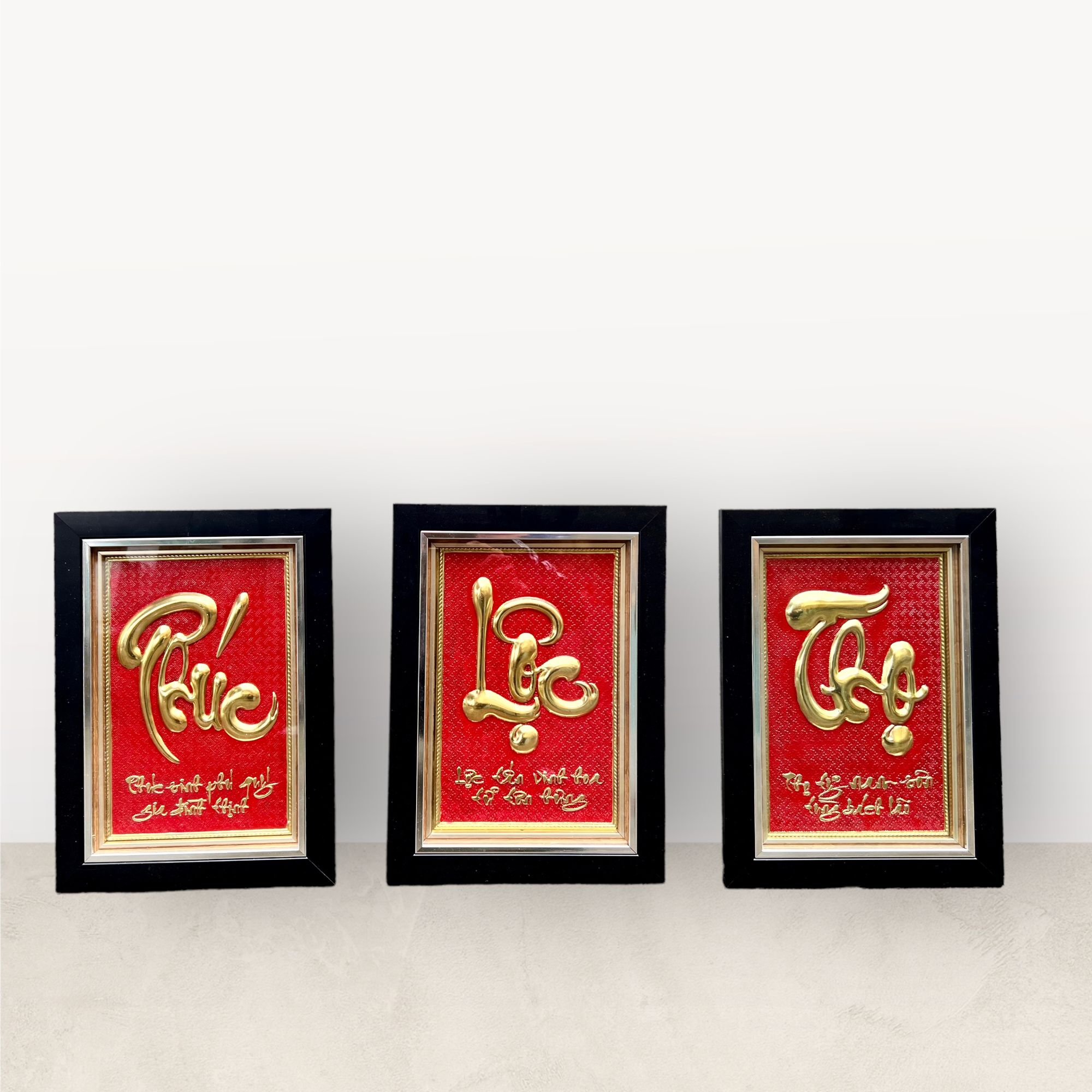  Tranh bộ 3 chữ Phúc Lộc Thọ 28x38cm 