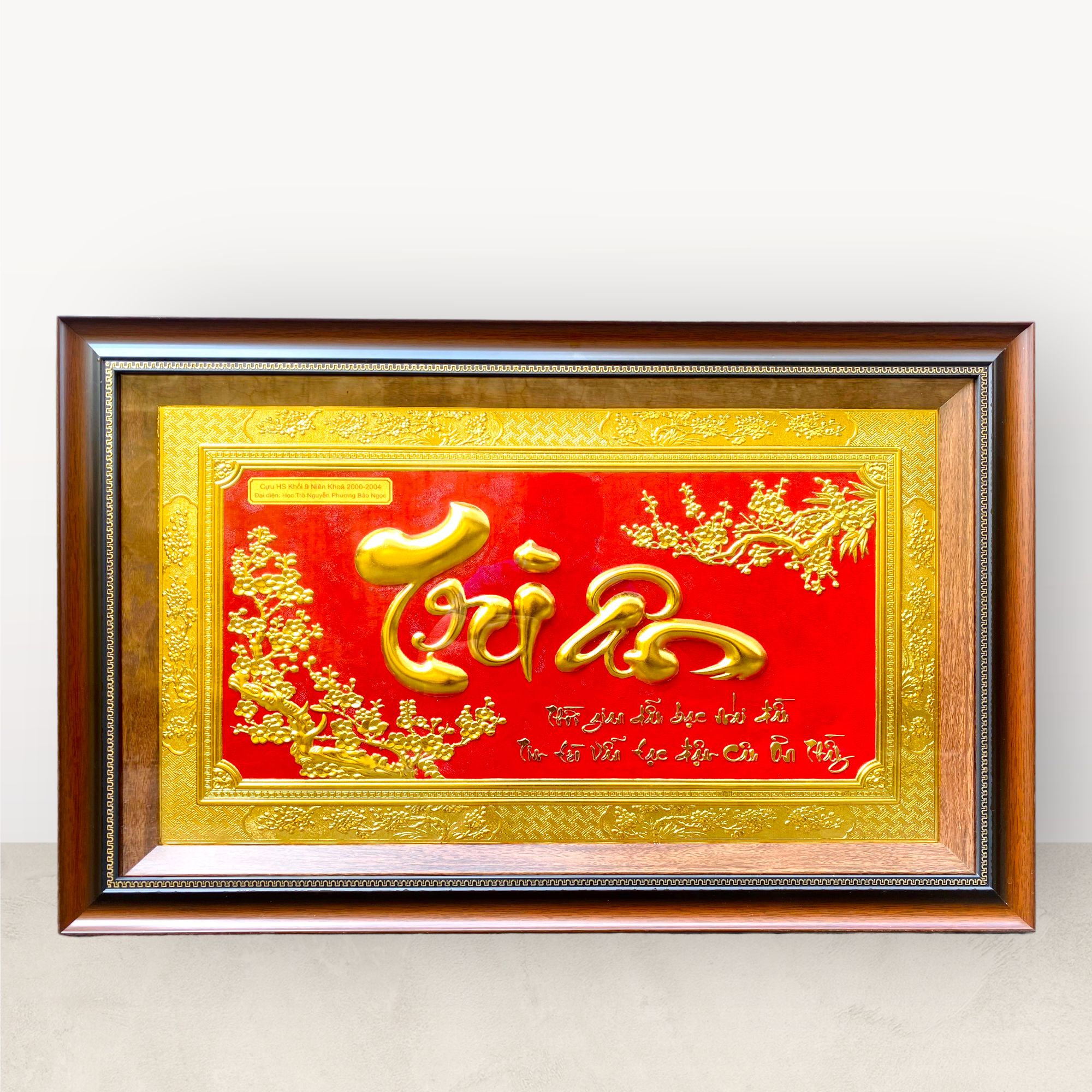  Tranh chữ Tri Ân dát vàng 50x80cm 