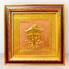  Tranh để bàn Chùa Một Cột đồng vàng mạ vàng 24K 30x30cm mẫu 2 