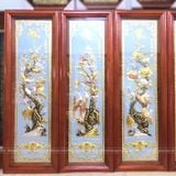  Tranh Tứ Quý Đồng Vàng Dát Vàng 1m2x40cm 