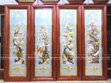  Tranh Tứ Quý Đồng Vàng Dát Vàng 1m2x40cm 