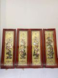  Tranh Tứ Quý Đồng Vàng Dát Vàng 1m2x40cm 