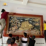  Tranh Thuận Buồm Xuôi Gió Dát Vàng Bạc ( kích thước 155cm x 255cm ) 