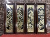  Tranh Tứ Quý Đồng Vàng Dát Vàng 1m27x41cm 