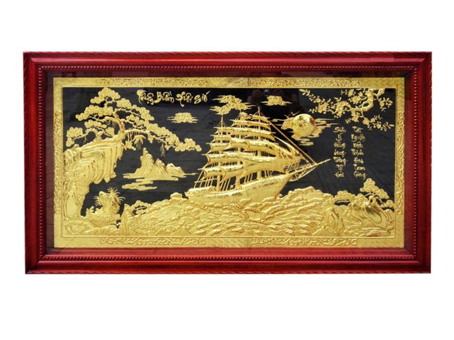  Tranh Thuận Buồm Xuôi Gió 85x155cm dát vàng 