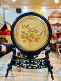  Tranh Đĩa Hoa Sen 2 Mặt Mạ Vàng 24k ( đường kính 20cm ) 