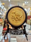  Tranh Đĩa Hoa Sen 2 Mặt Mạ Vàng 24k ( đường kính 20cm ) 