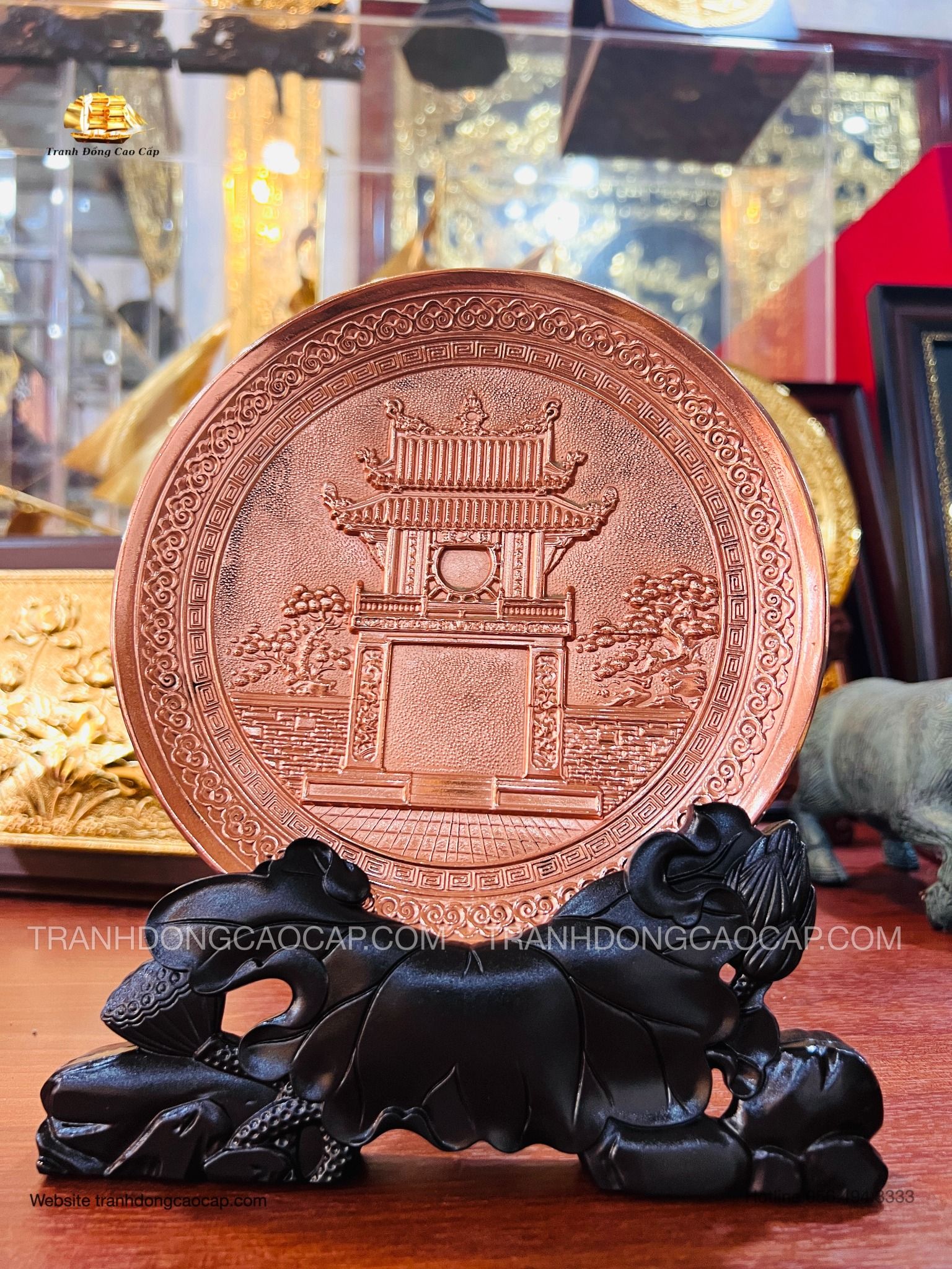  Tranh Đĩa Khuê Văn Các Để Bàn ( đường kính 19cm ) 