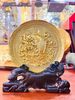  Tranh Đĩa Cá Chép Hoa Sen Để Bàn Mạ Vàng 24k ( đường kính 19cm ) 