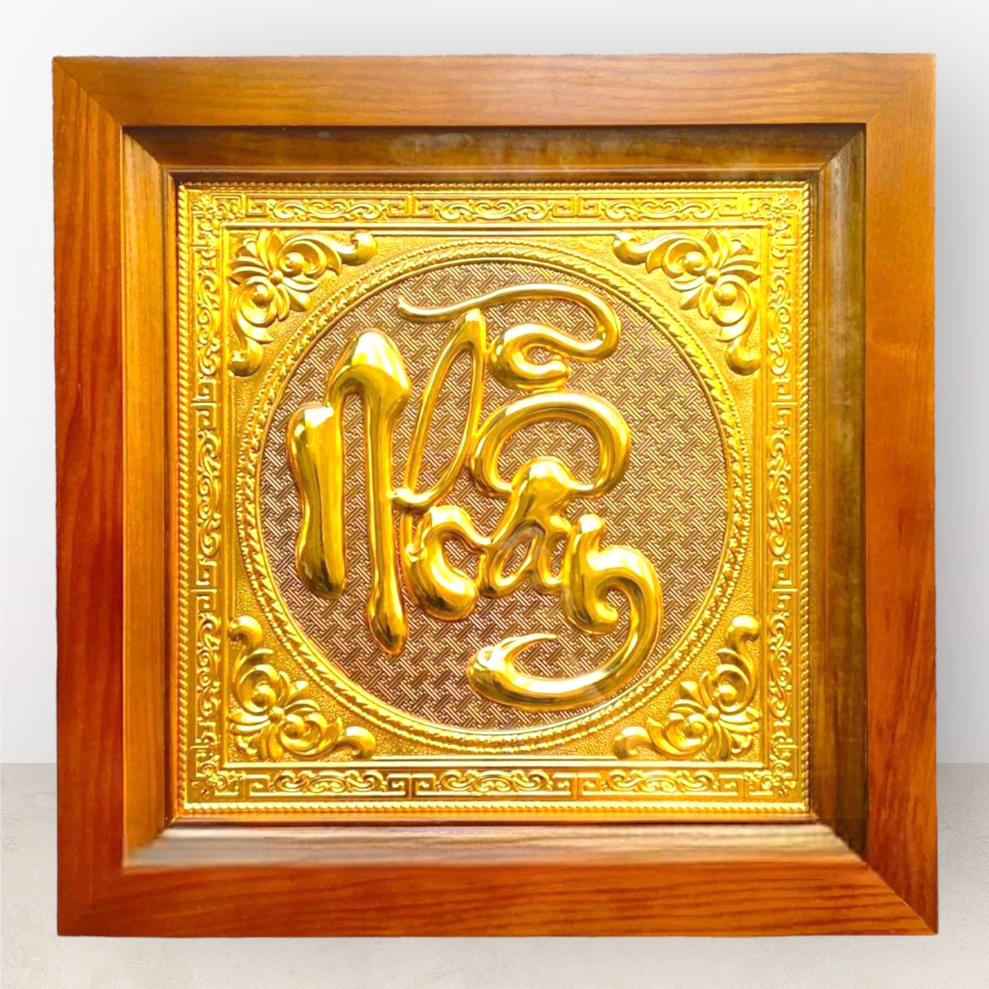  Tranh chữ Nhẫn mạ vàng 24K 42x42cm mẫu 3 
