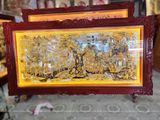  Tranh Vinh Quy Bái Tổ Đồng Vàng Dát Vàng 1m7x90cm 