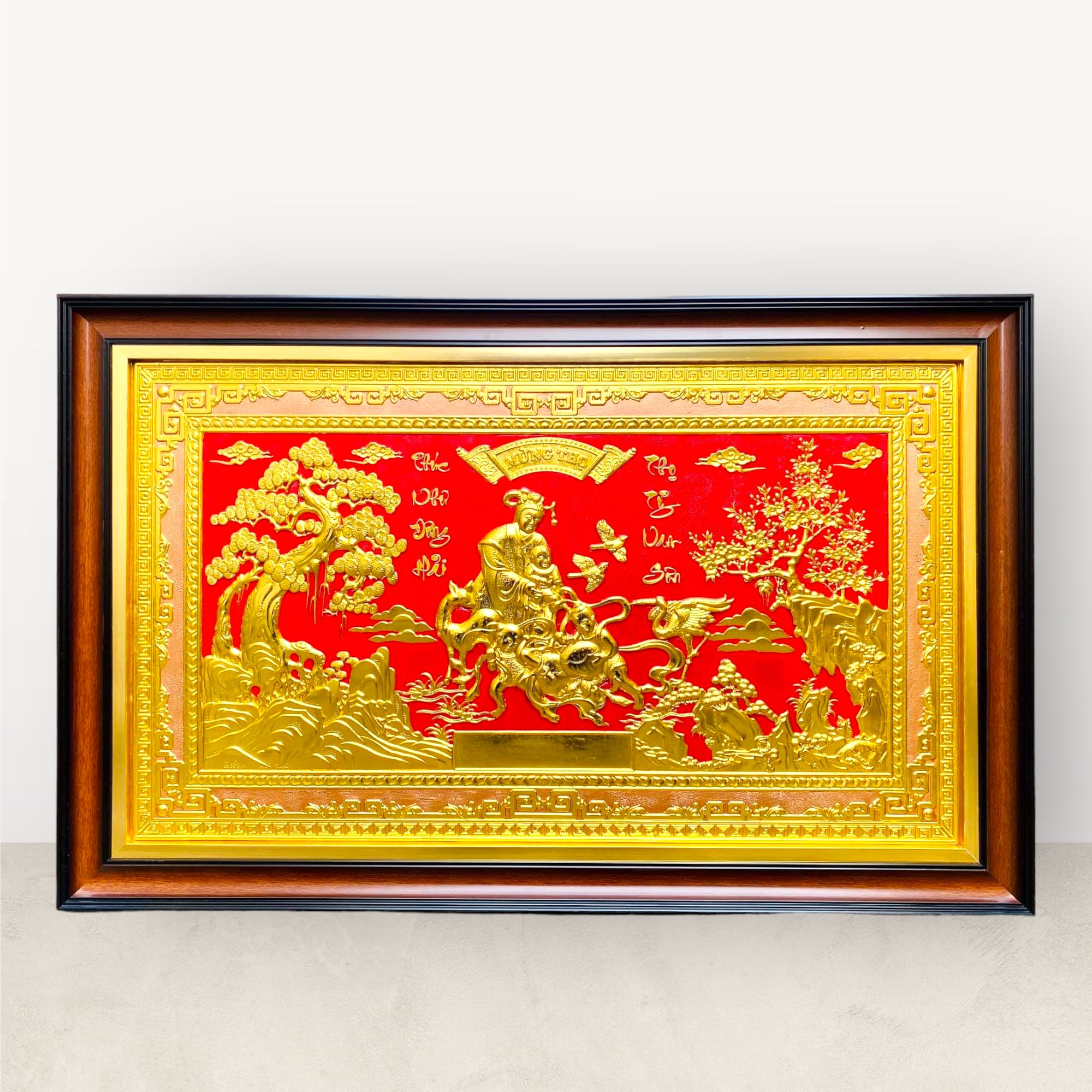  Tranh Mừng thọ bà dát vàng 68x107cm 