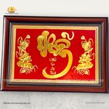  Tranh Chữ Nhẫn Dát Vàng ( kích thước 38cm x 54cm ) 