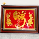  Tranh Chữ Nhẫn Dát Vàng ( kích thước 38cm x 54cm ) 
