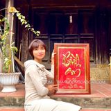  Tranh Chữ Bình An Mạ Vàng 24K ( kích thước 48cm x 68cm ) 