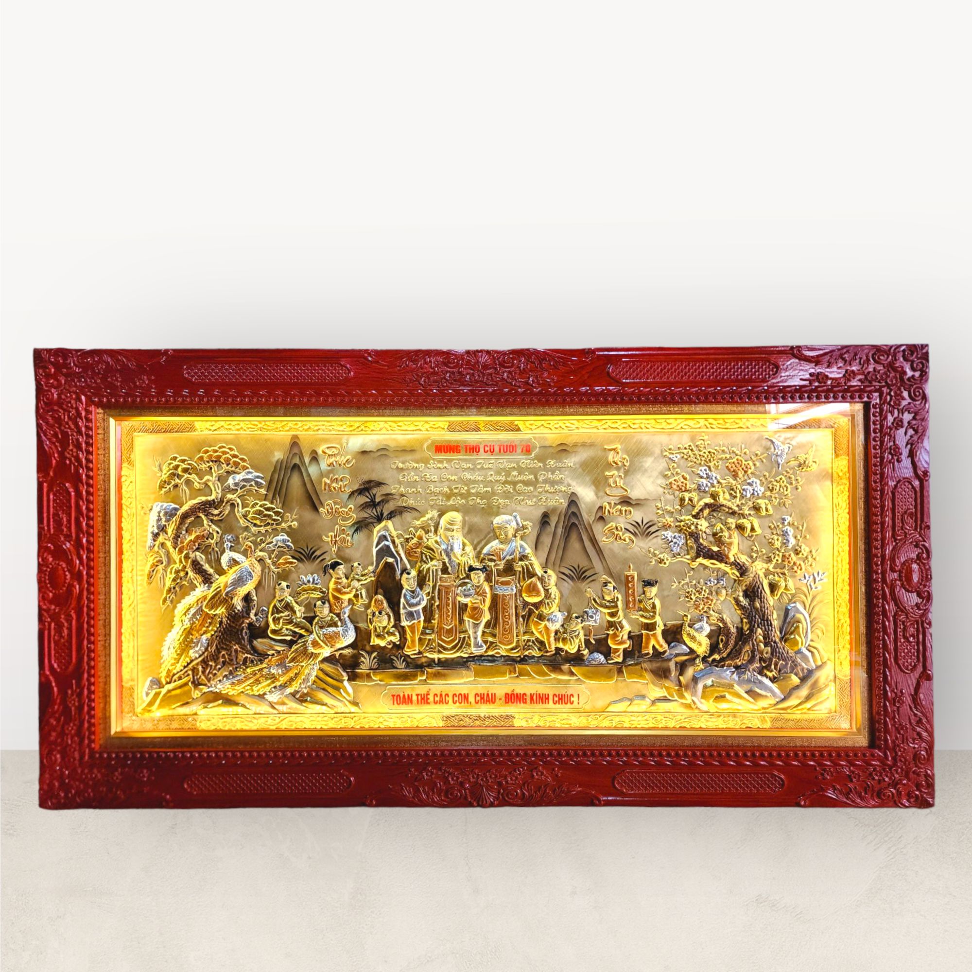  Tranh Mừng thọ ông bà 80x155cm mẫu 3 