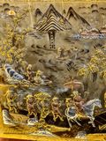  Tranh Vinh Quy Bái Tổ Dát Vàng Bạc ( kích thước 90cm x 170cm ) 