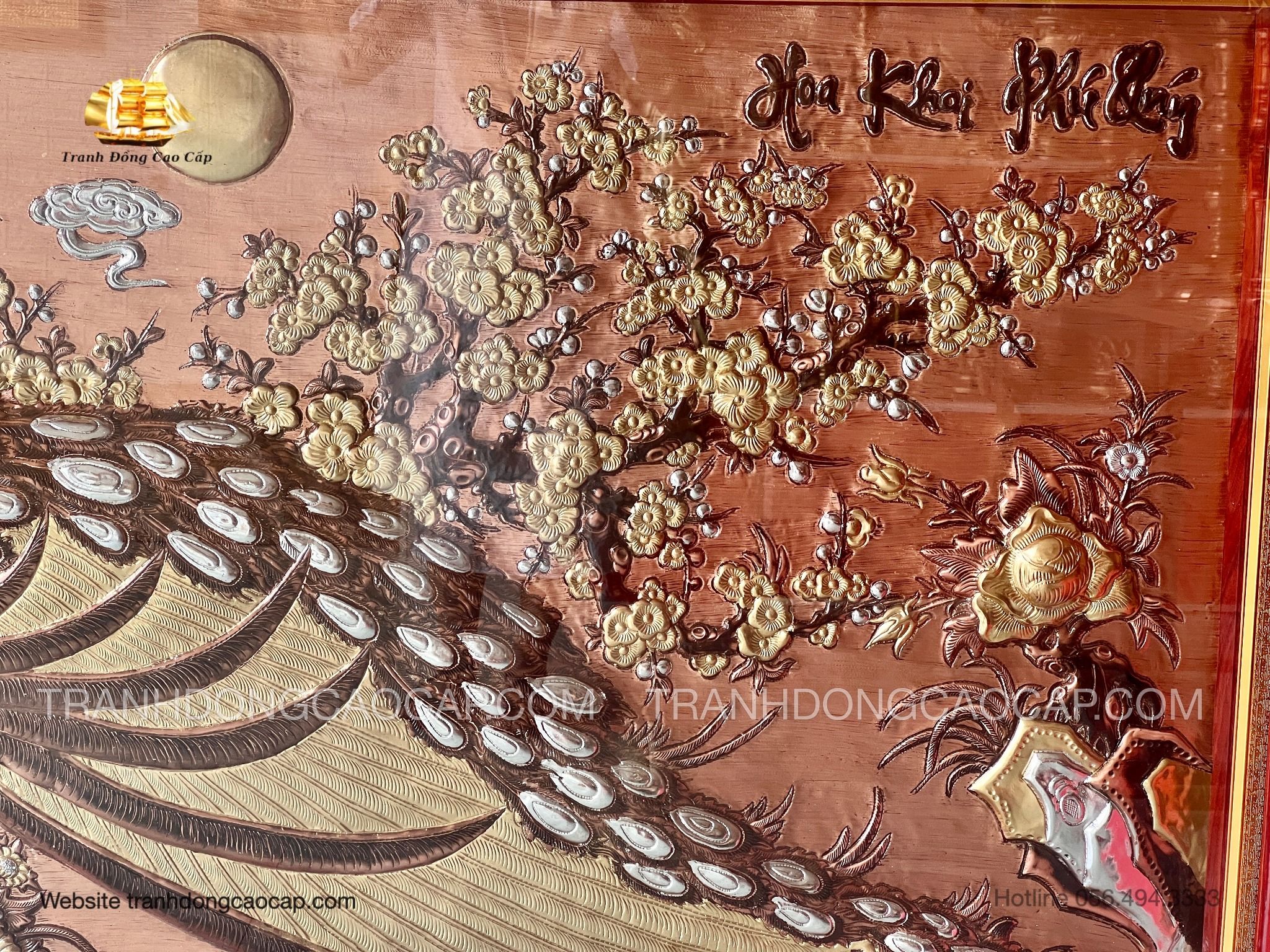  Tranh Vinh Hoa Phú Dát Vàng Bạc ( kích thước 120cm x 230cm ) 