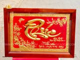  Tranh Chữ Phúc Mạ Vàng 24K Treo Tường ( kích thước 48cm x 68cm ) 