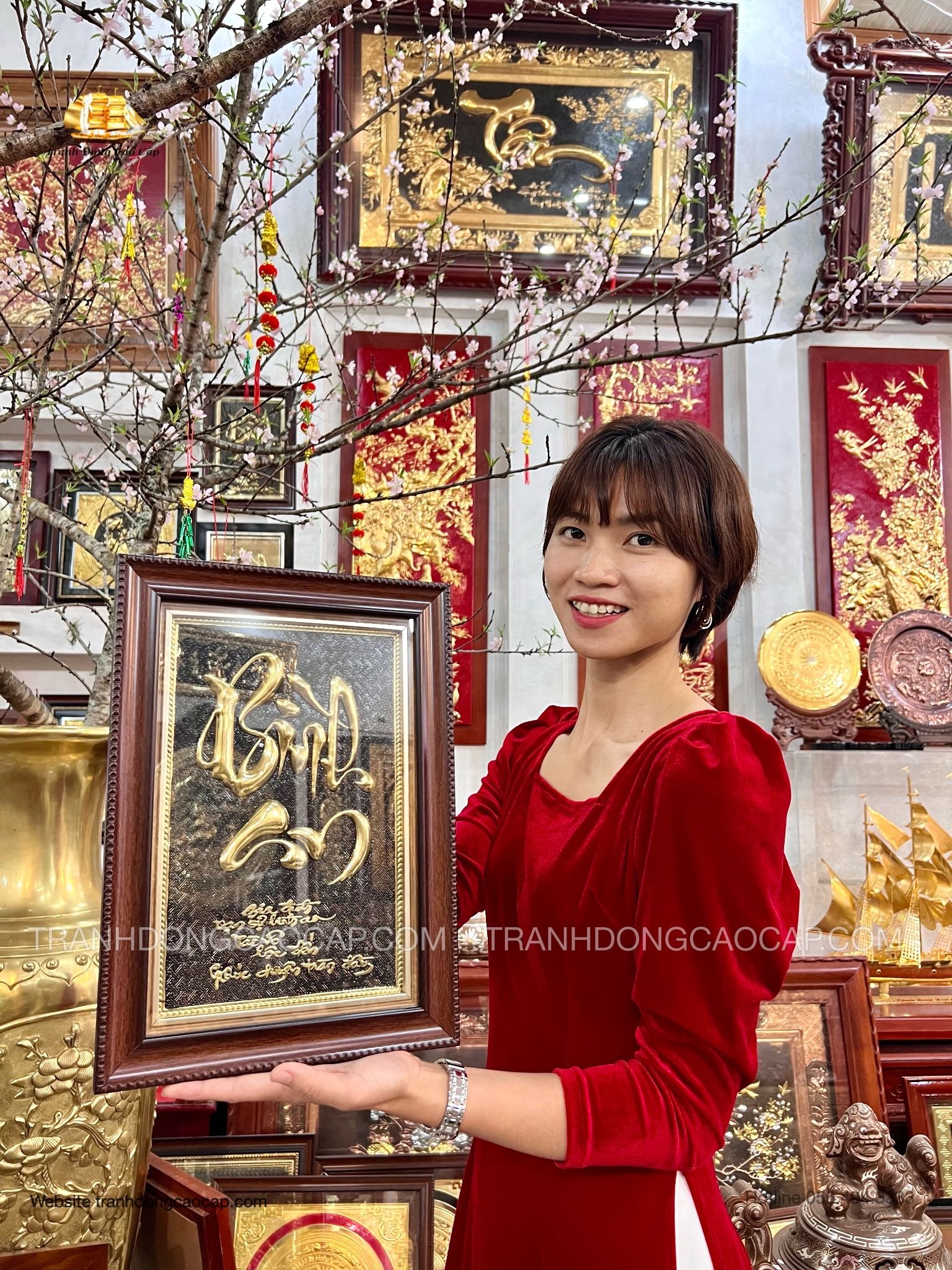  Tranh Chữ Bình An ( kích thước 28cm x 38cm ) 