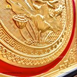  Tranh Hoa Sen Mạ Vàng 24K ( kích thước 55cm x 55cm ) 