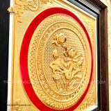  Tranh Hoa Sen Mạ Vàng 24K ( kích thước 55cm x 55cm ) 