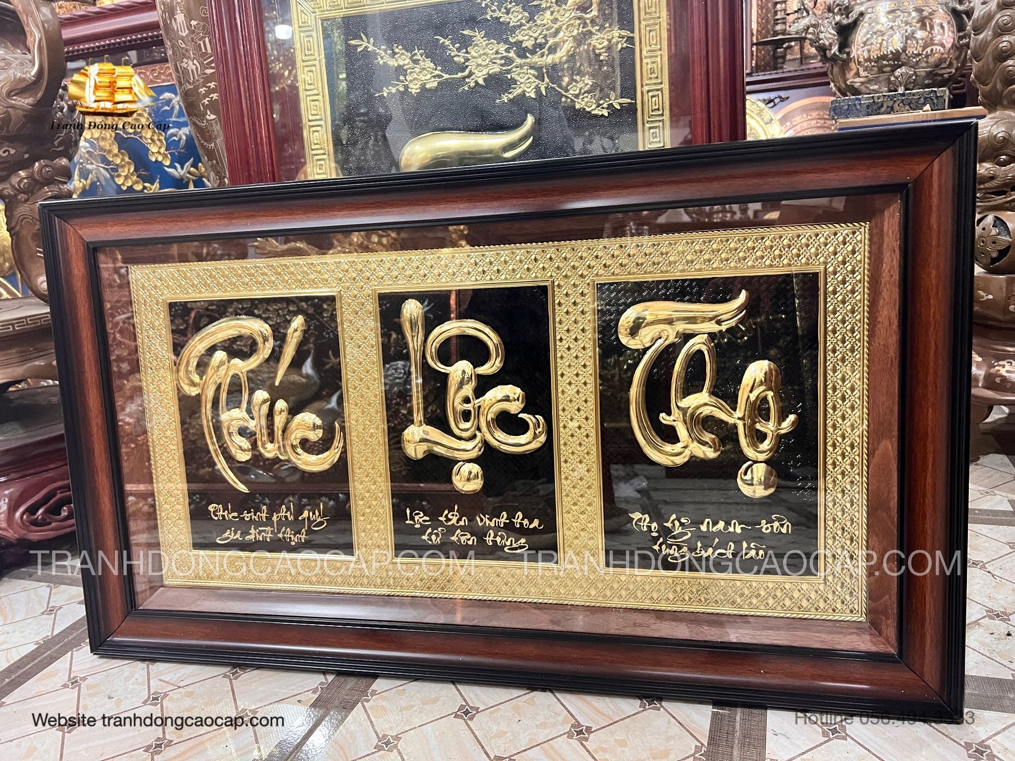  Tranh Chữ Phúc Lộc Thọ Treo Tường ( kích thước 55cm x 95cm ) 