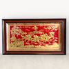  Tranh mã đáo thành công đồng vàng nền đỏ 52x92cm mẫu 1 