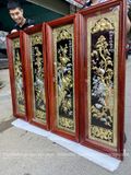  Tranh Tứ Quý Đồng Vàng Dát Vàng 1m27x41cm 