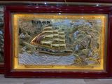  Tranh đồng Thuận buồm xuôi gió dát vàng bạc 72x112cm 