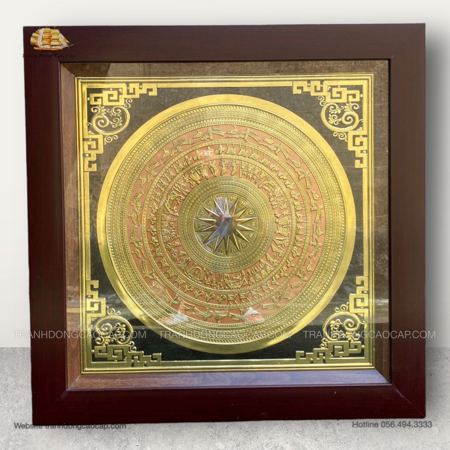  Tranh Trống Đồng Cao Cấp ( kích thước 75cm x 75cm ) 