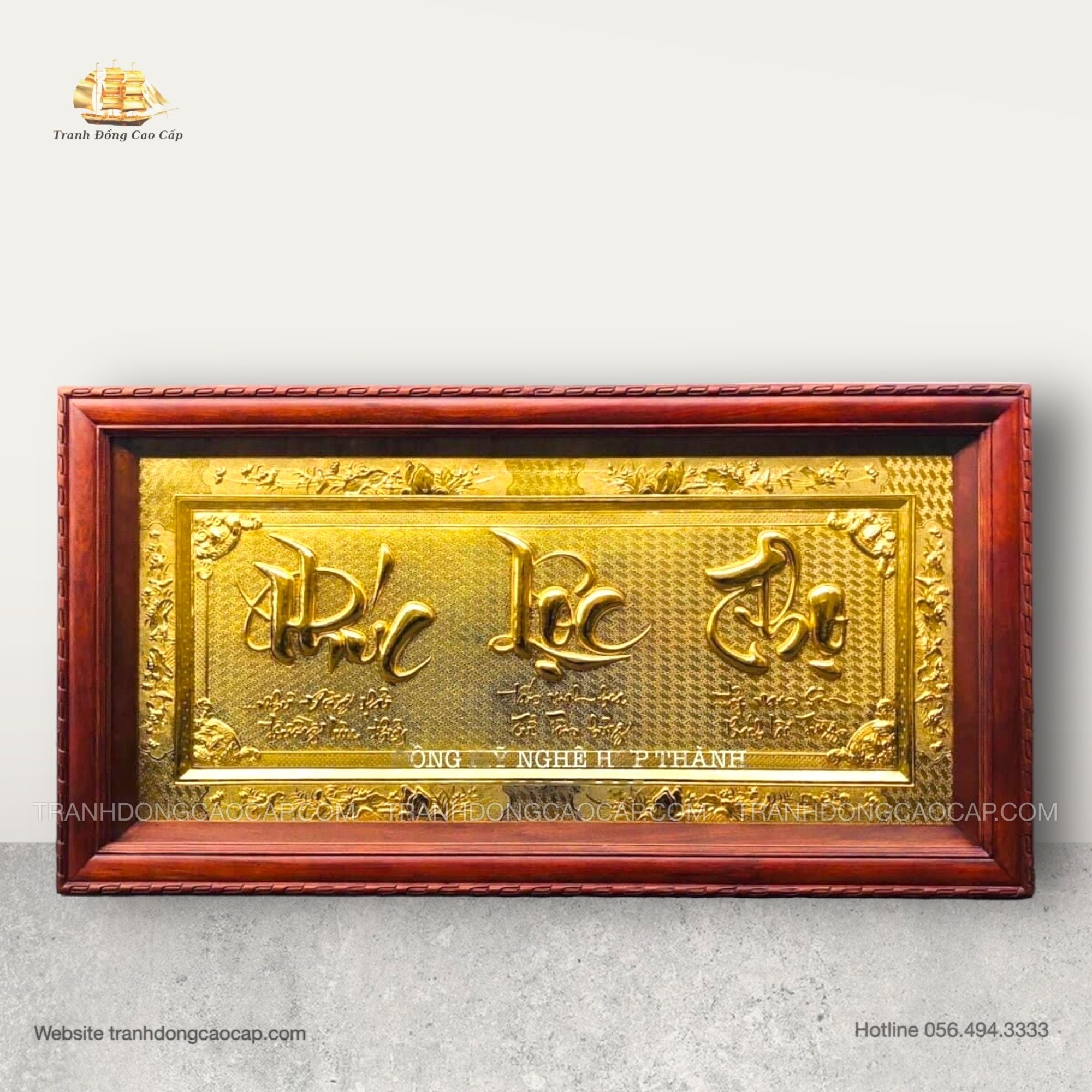  Tranh Chữ Phúc Lộc Thọ Cao Cấp Mạ Vàng 24K ( kích thước 81cm x 155cm ) 