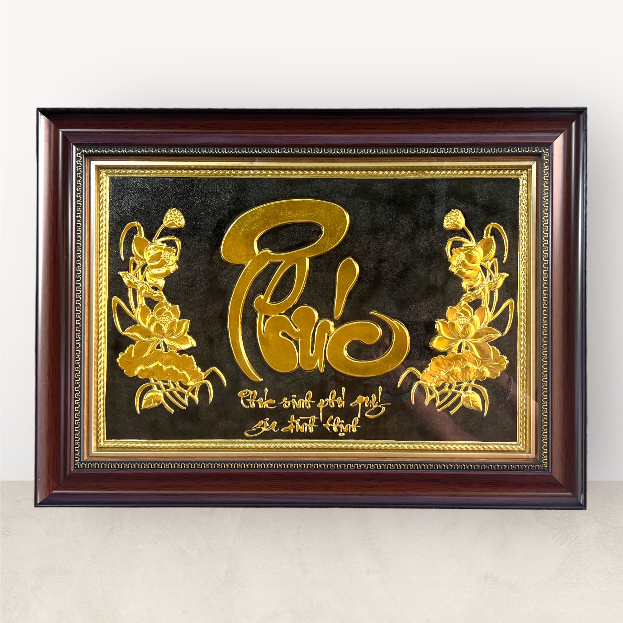  Tranh chữ Phúc dát vàng 38x54cm mẫu 1 
